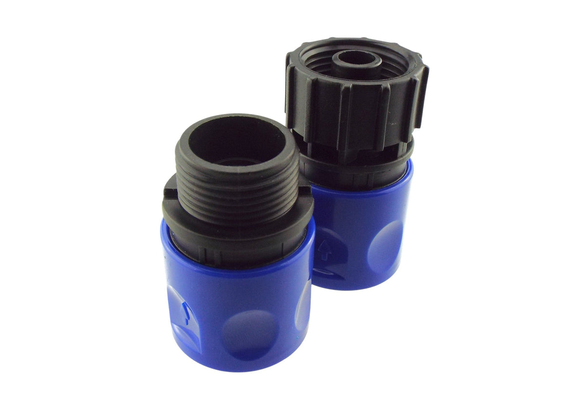 ¾″ BSP Threaded Female Quick-Connector Pair – Blue