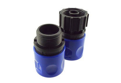 ¾″ BSP Threaded Female Quick-Connector Pair – Blue