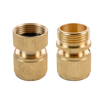 ¾″ BSP Threaded Female Quick-Connector Pair – Brass