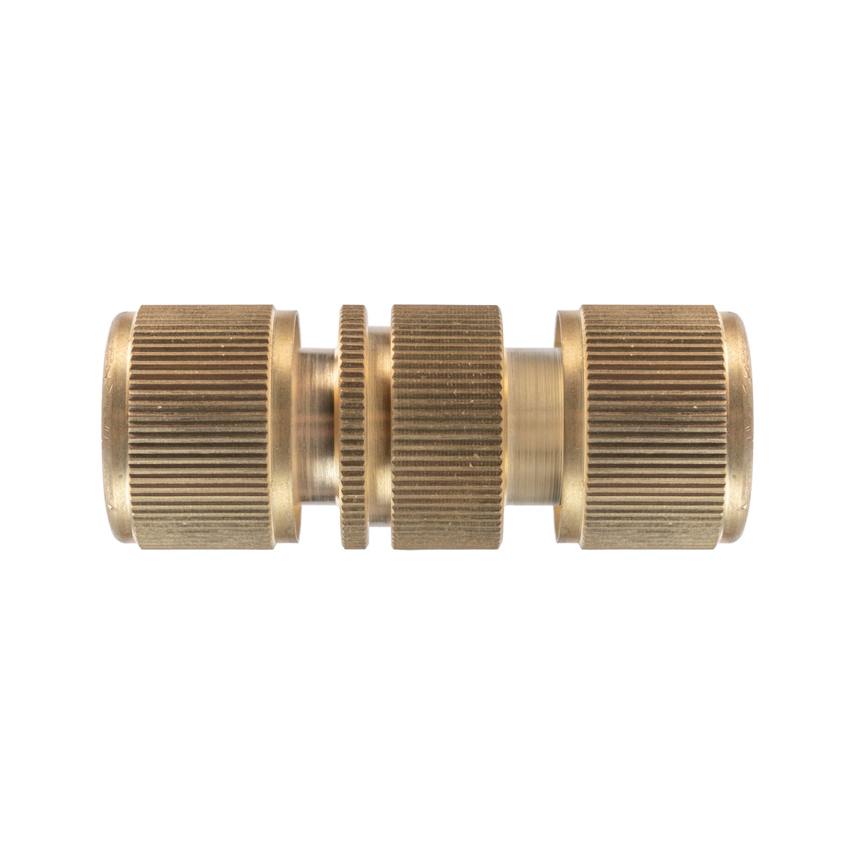 Brass female snap-on hose couplings with complementary ¾″ BSP male and female threaded ends.