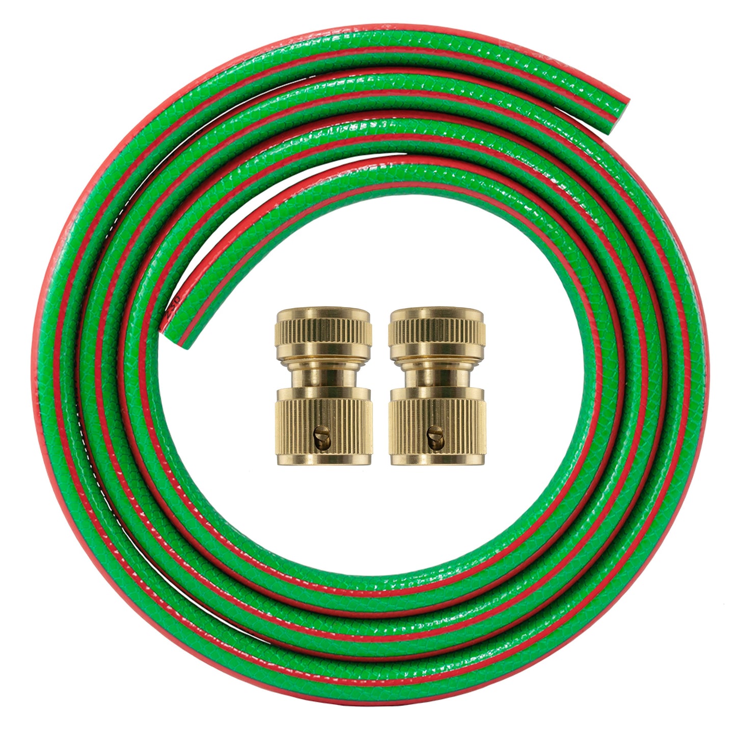 Premium Garden Hose Pipe with Brass Hose Connectors, Green