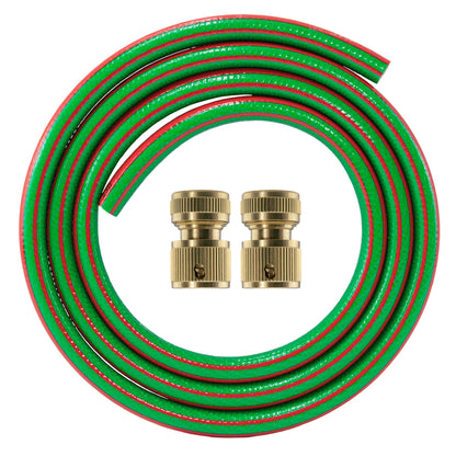 Premium Garden Hose Pipe with Brass Hose Connectors, Green