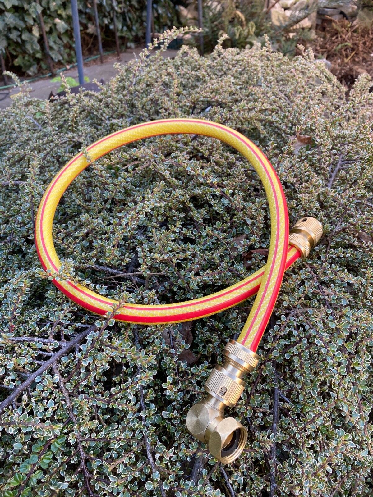 Yellow ½″ Hose Connection Kit – Brass Sockets & 90° Bend