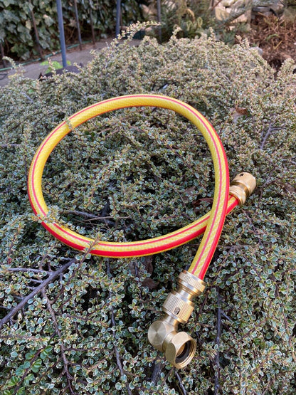 Yellow ½″ Hose Connection Kit – Brass Sockets & 90° Bend