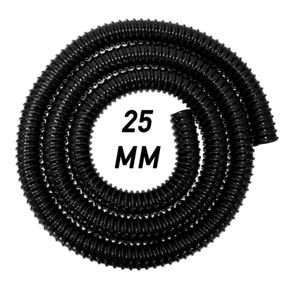 25mm Pond Hose Corrugated Pipe with 2 x Double Wire Clips