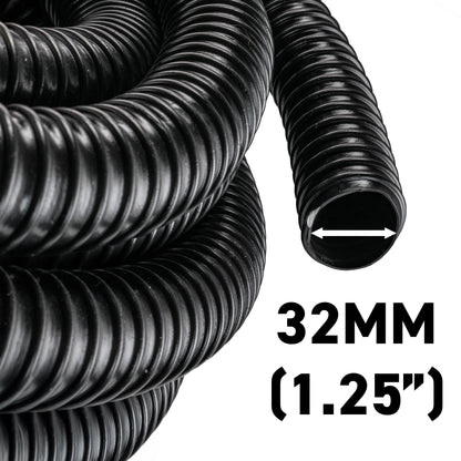 32mm Pond Hose Corrugated Pipe with 2 x Double Wire Clips