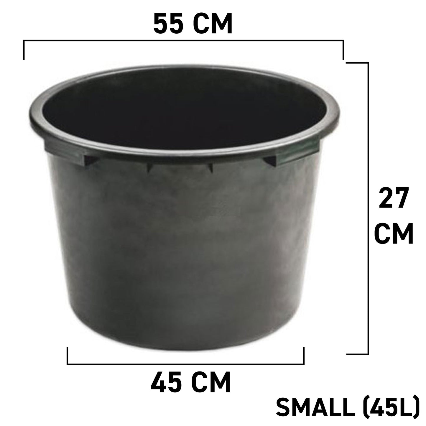Round Water Feature Pond Sump Bucket Container 45L