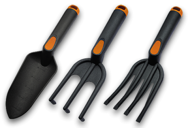 Three-Piece Garden Hand Tool Set – Trowel, Fork & Claw