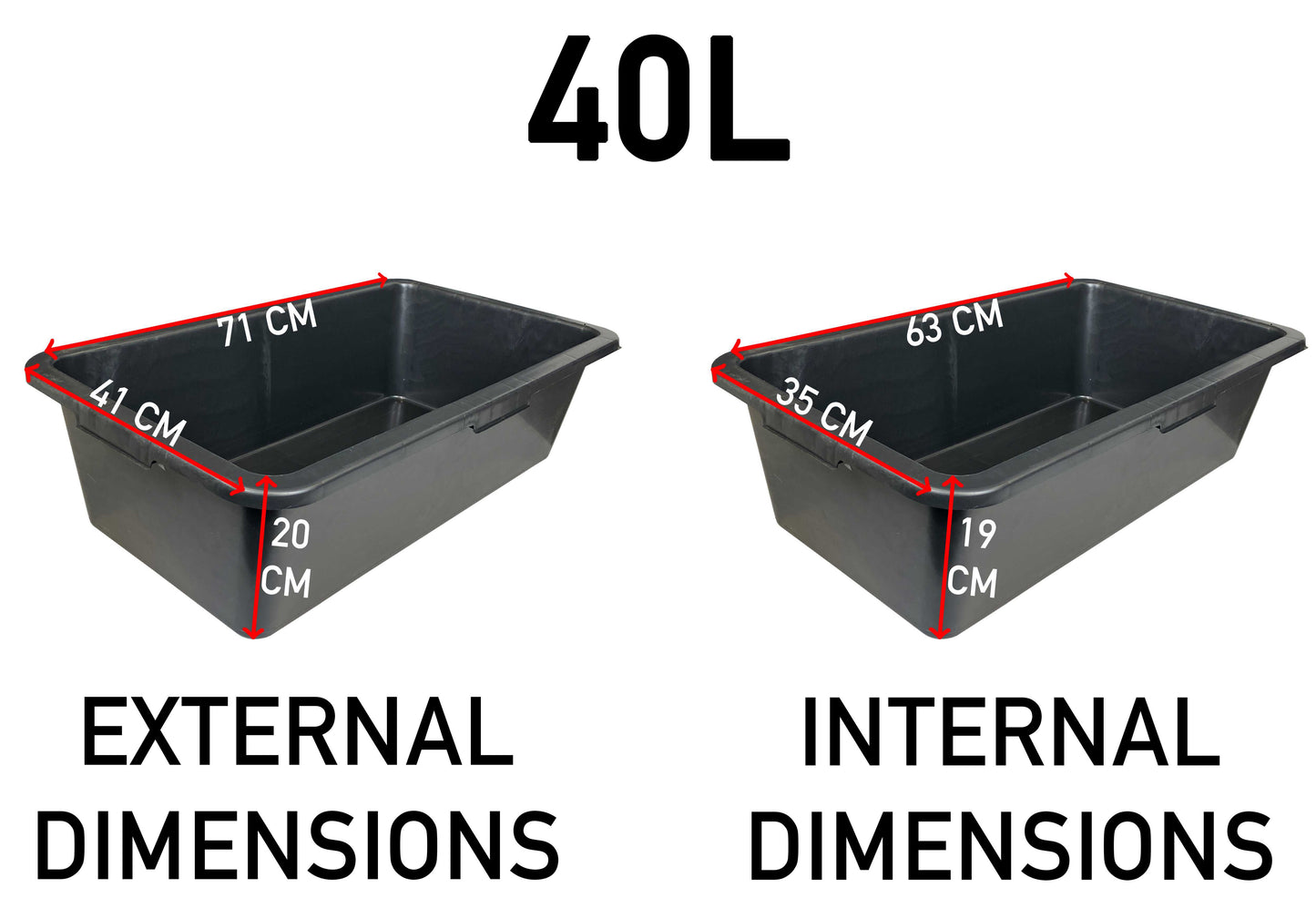 Rectangular Mixing Tub 40L