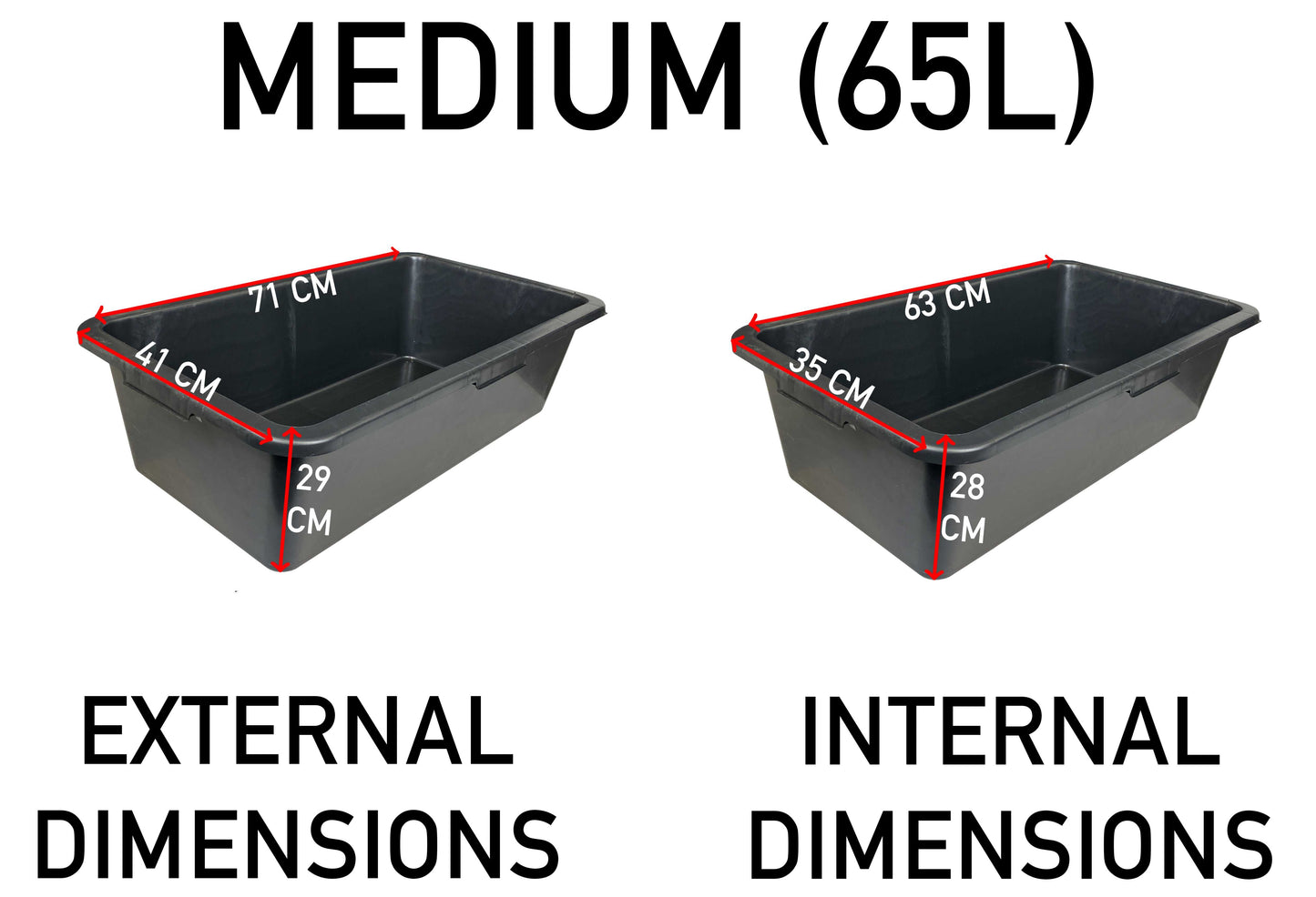 Rectangular Mixing Tub 65L