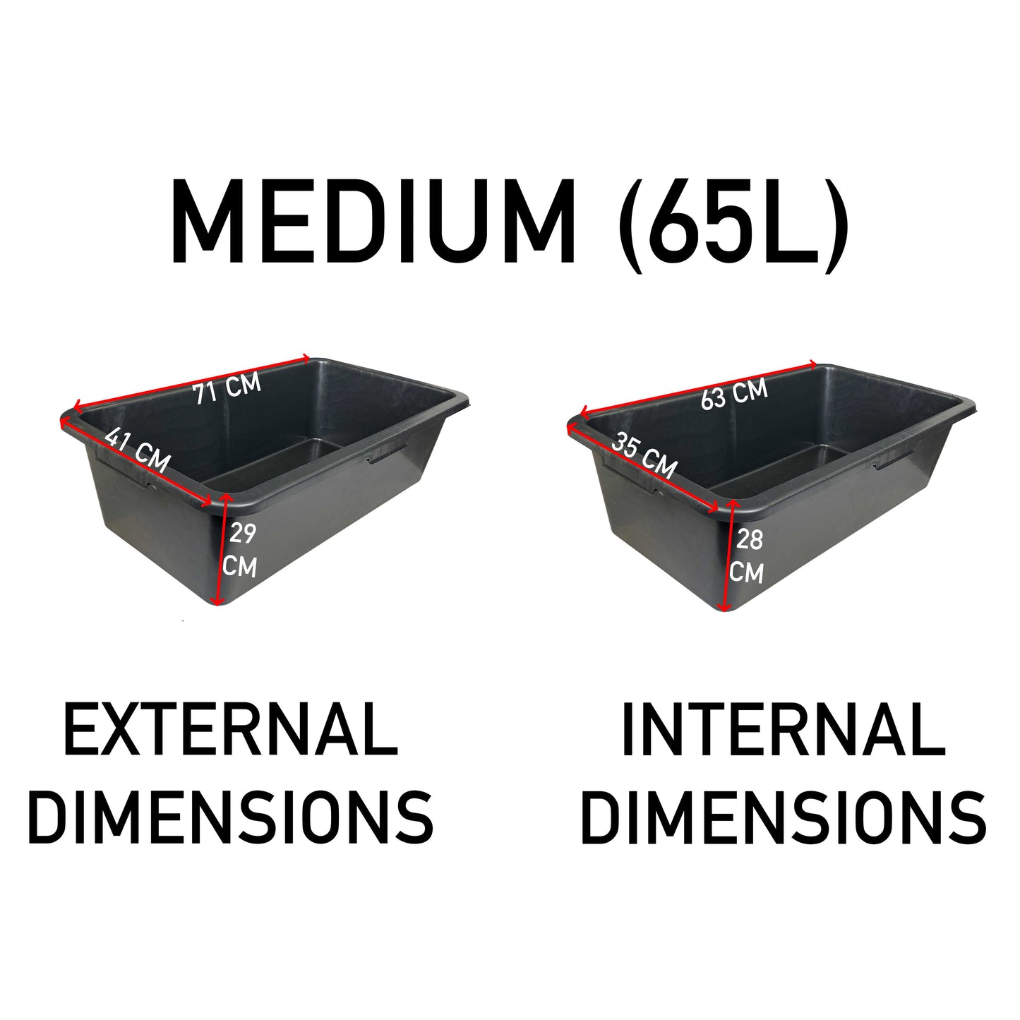 Rectangular Mixing Tub 65L