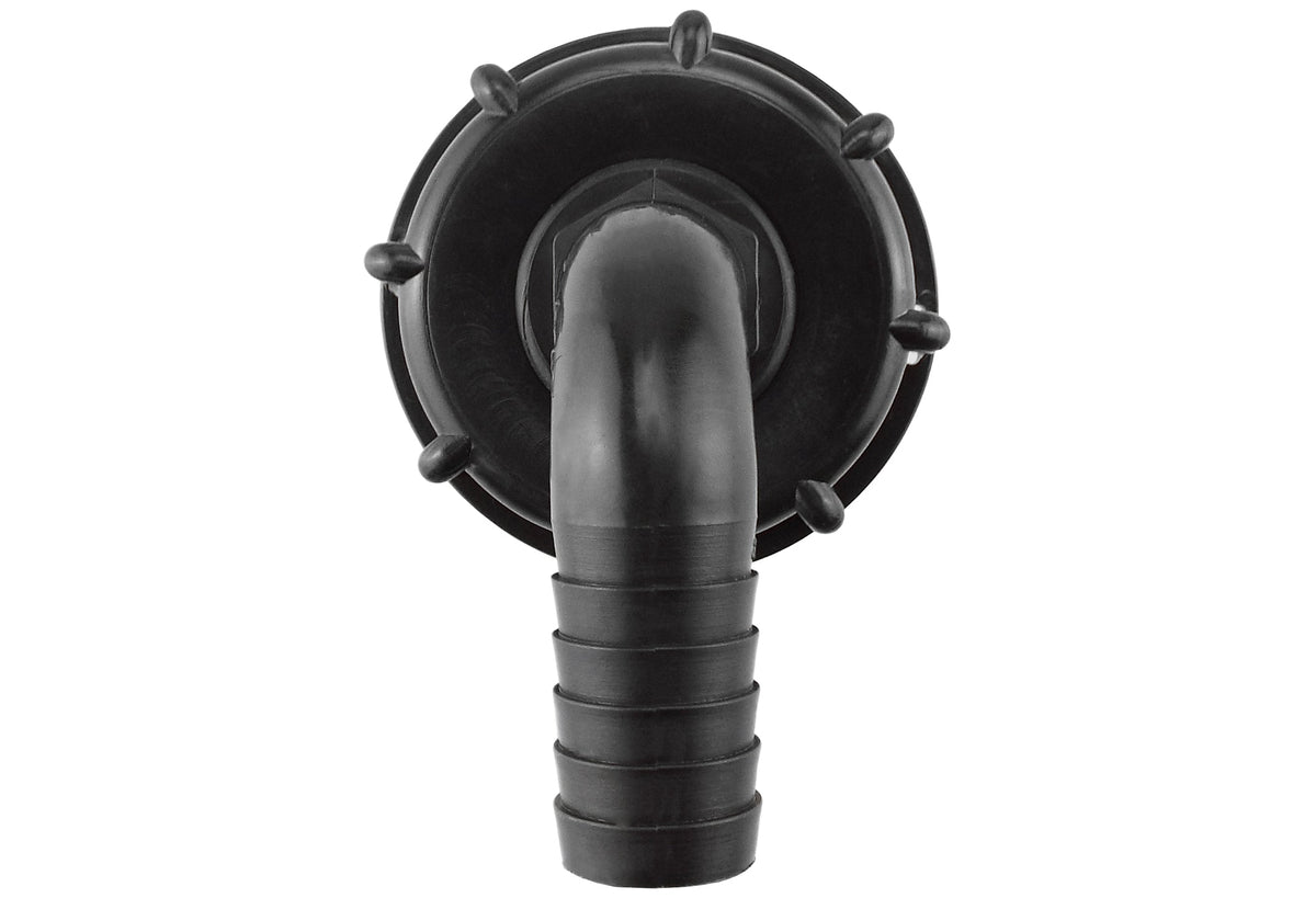 IBC S60X6 Cap – 16mm Barb Elbow; supplied fittings shown.
