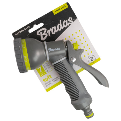 Bradas Lime 7-Pattern Hose Spray Gun with Trigger Lock