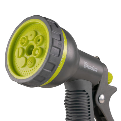 Bradas Lime 7-Pattern Hose Spray Gun with Trigger Lock