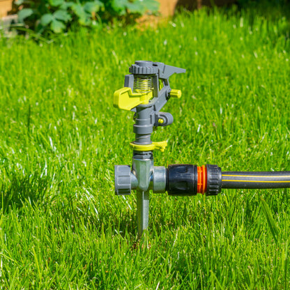 Lime Line Pulsating Lawn Sprinkler on Metal Spike