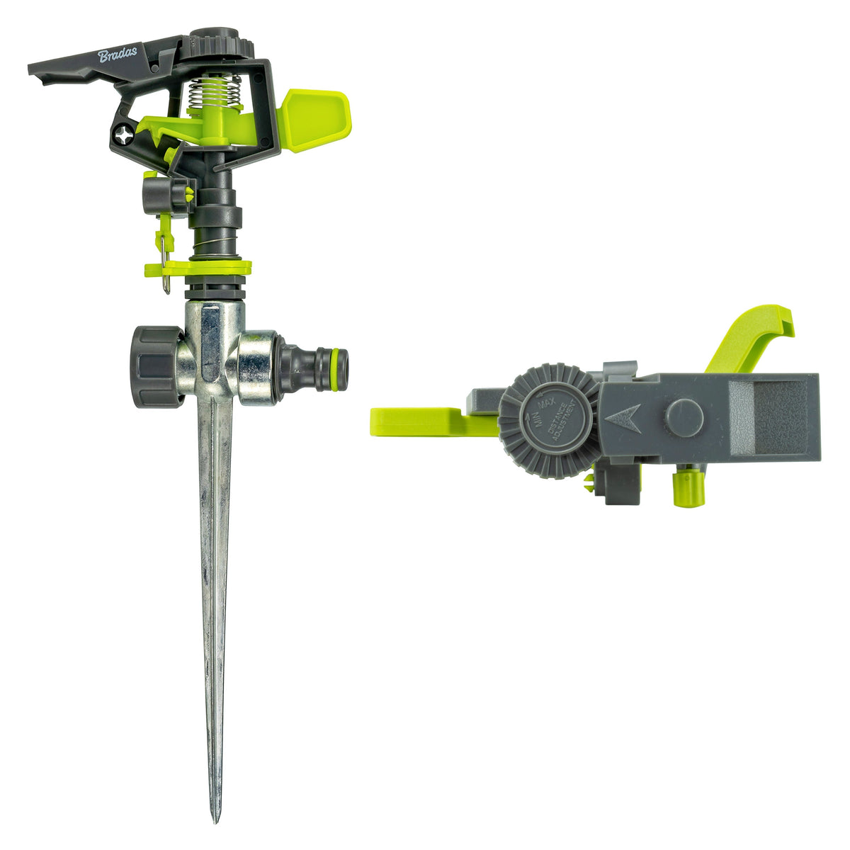 Lime Line Pulsating Lawn Sprinkler on Metal Spike