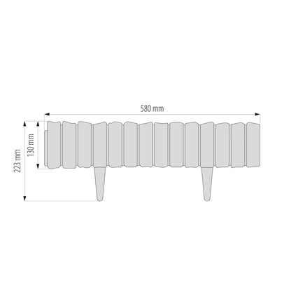 Lawn Edging, 2.32 Metres Plastic Palisade Wood Effect (Grey)