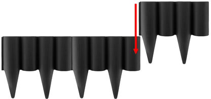 Lawn Edging, 2.5 Metres Box Plastic Palisade Wood Effect (Black)