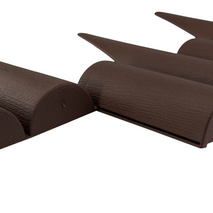 Lawn Edging, 2.5 Metres Box Plastic Palisade Wood Effect (Brown)