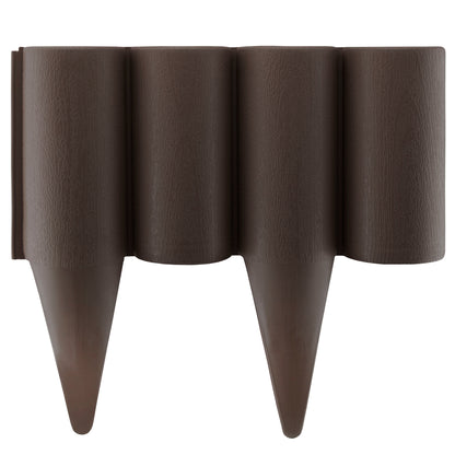 Lawn Edging, 2.5 Metres Box Plastic Palisade Wood Effect (Brown)