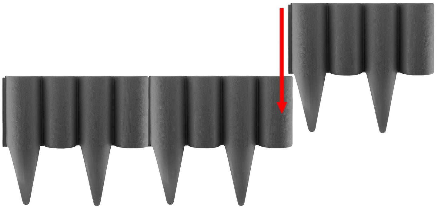 Lawn Edging, 2.5 Metres Box Plastic Palisade Wood Effect (Gray)