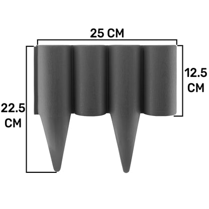 Lawn Edging, 2.5 Metres Box Plastic Palisade Wood Effect (Gray)