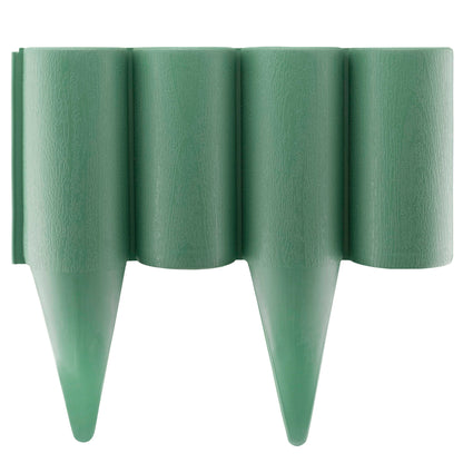 Lawn Edging, 2.5 Metres Box Plastic Palisade Wood Effect (Green)