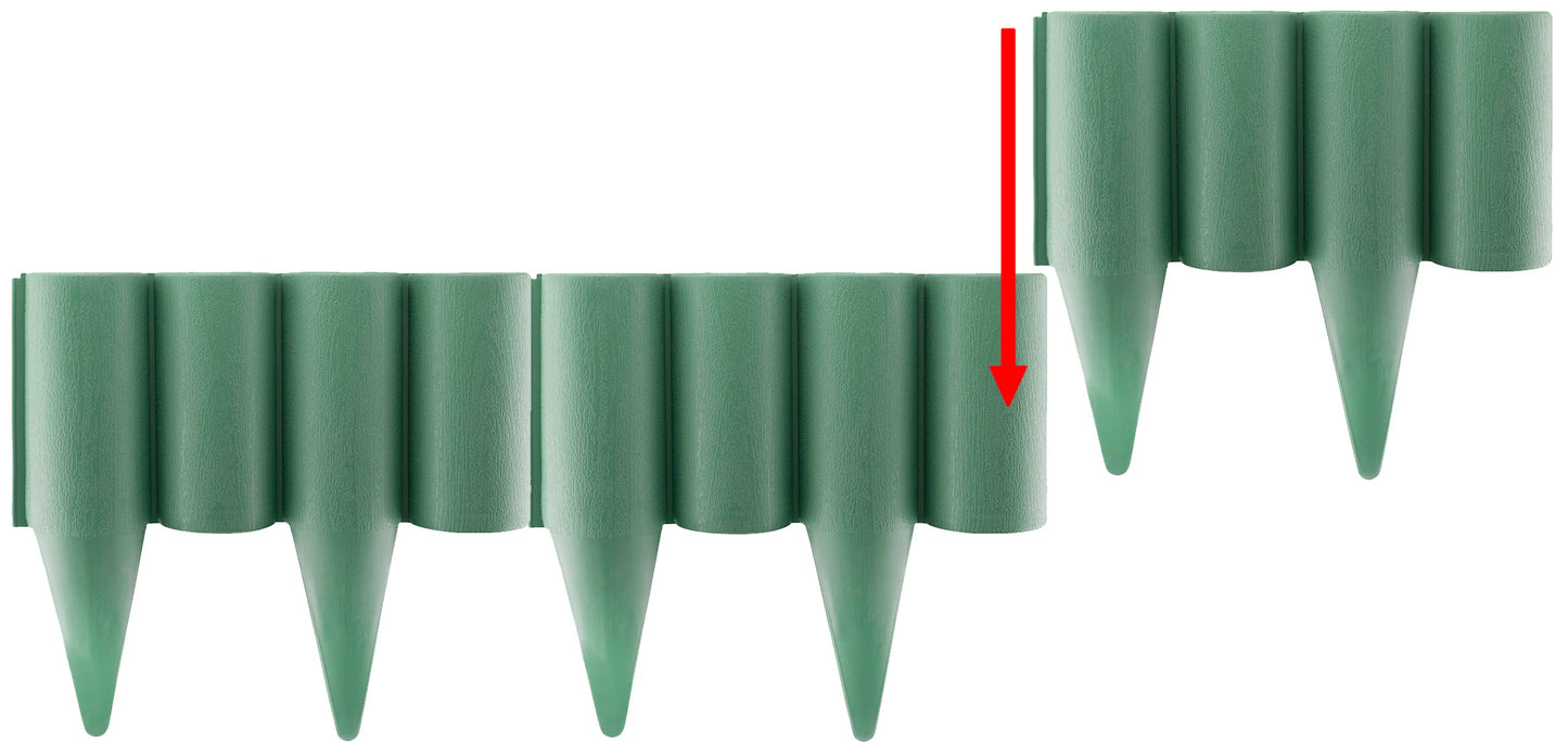 Lawn Edging, 2.5 Metres Box Plastic Palisade Wood Effect (Green)