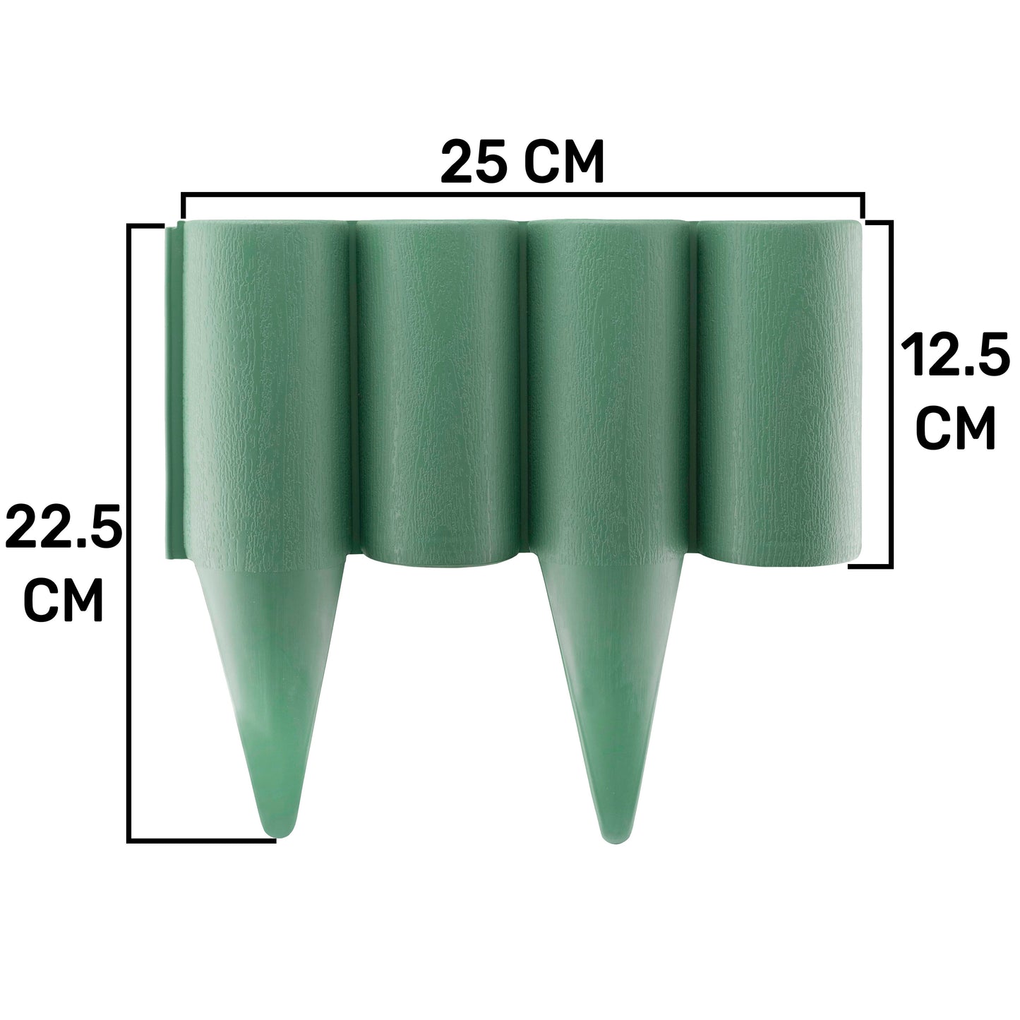 Lawn Edging, 2.5 Metres Box Plastic Palisade Wood Effect (Green)