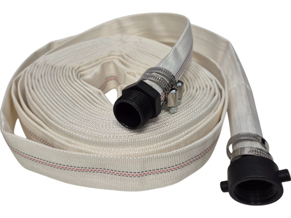 White Lined Layflat Hose Kit – Male & Female Straight Fittings