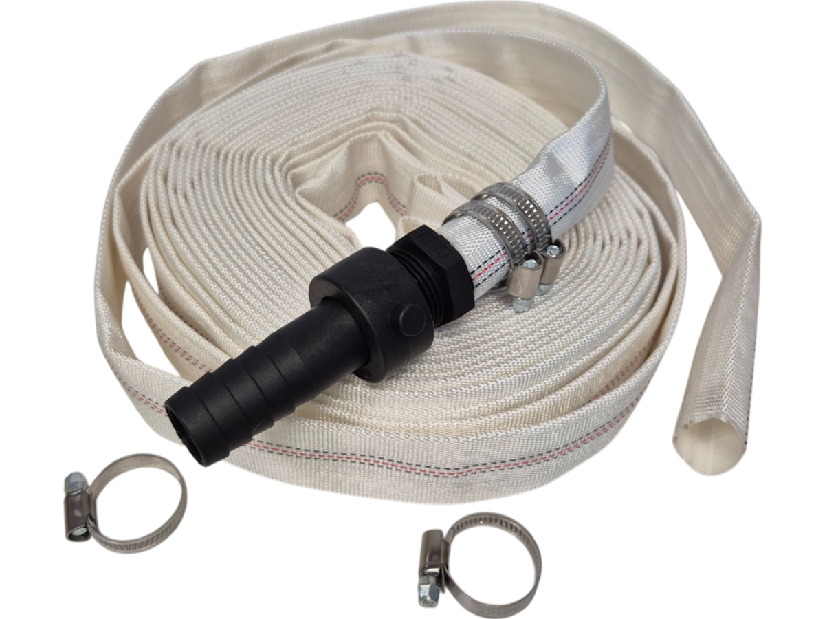 White Lined Layflat Hose Kit – Male & Female Straight Fittings