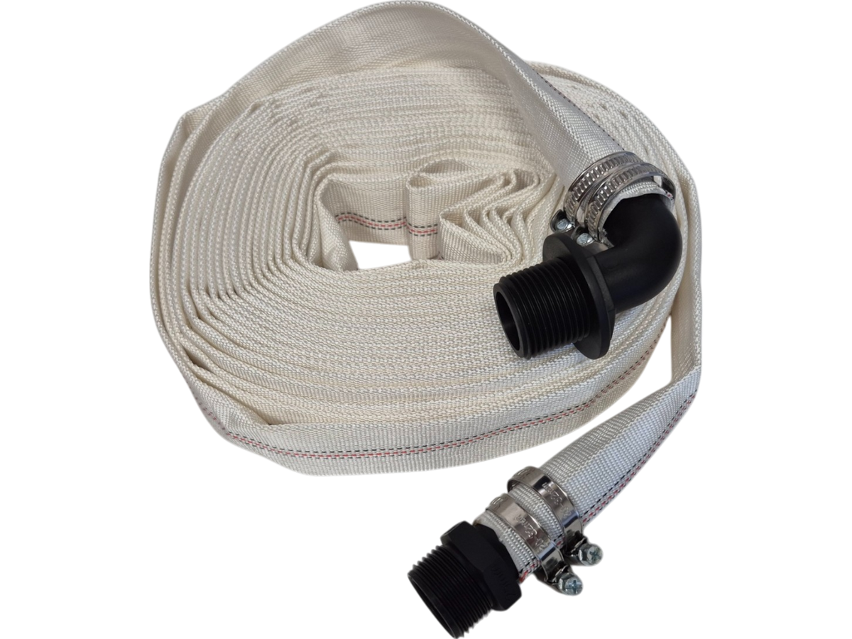 White Lined Layflat Hose Kit – Male Straight & Elbow