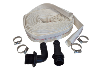 White Lined Layflat Hose Kit – Male Straight & Elbow