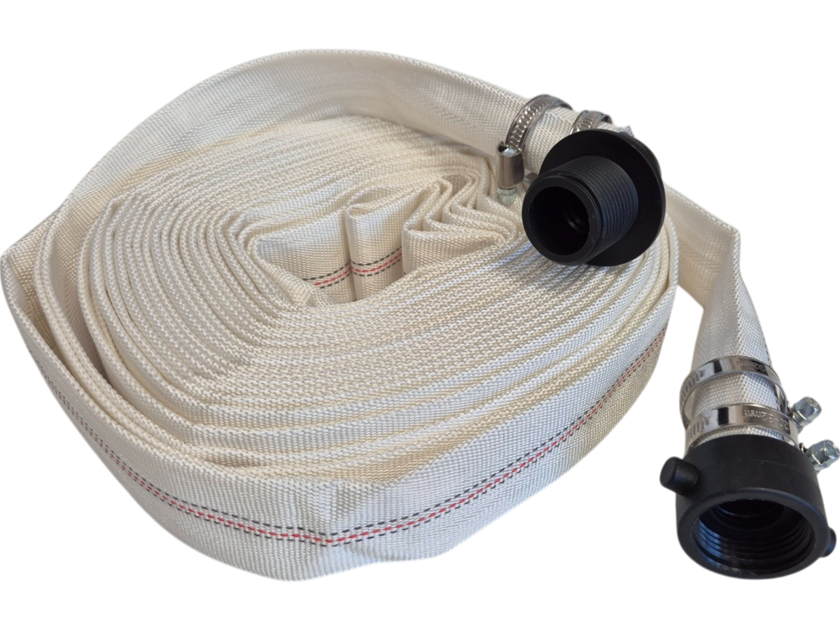 White Lined Layflat Hose Kit – Female Straight & Male Elbow