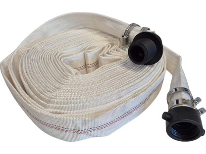 White Lined Layflat Hose Kit – Female Straight & Male Elbow
