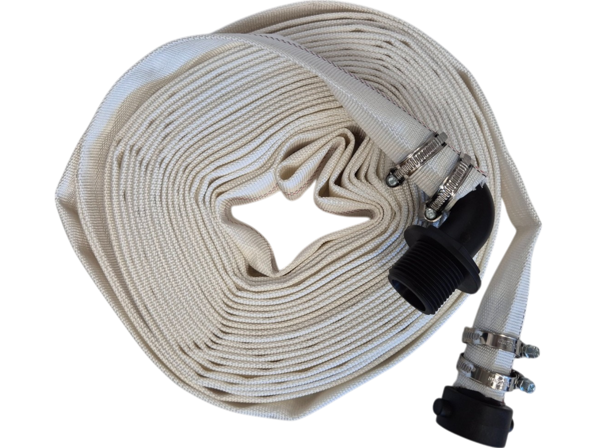 White Lined Layflat Hose Kit – Female Straight & Male Elbow