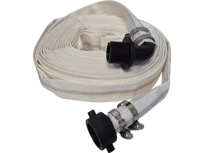 White Lined Layflat Hose Kit – Female Straight & Male Elbow