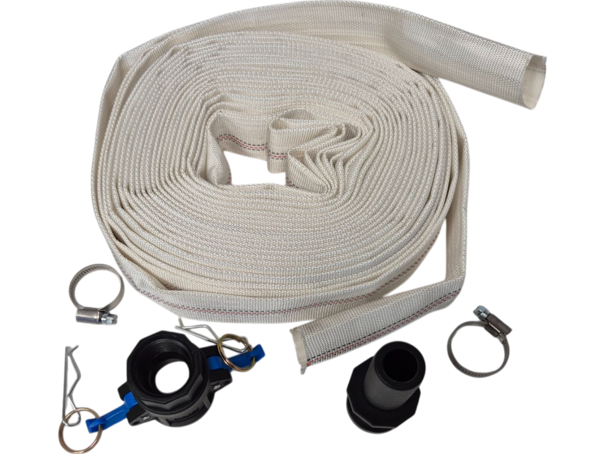 White Lined Layflat Hose Kit – Camlock Type D + E