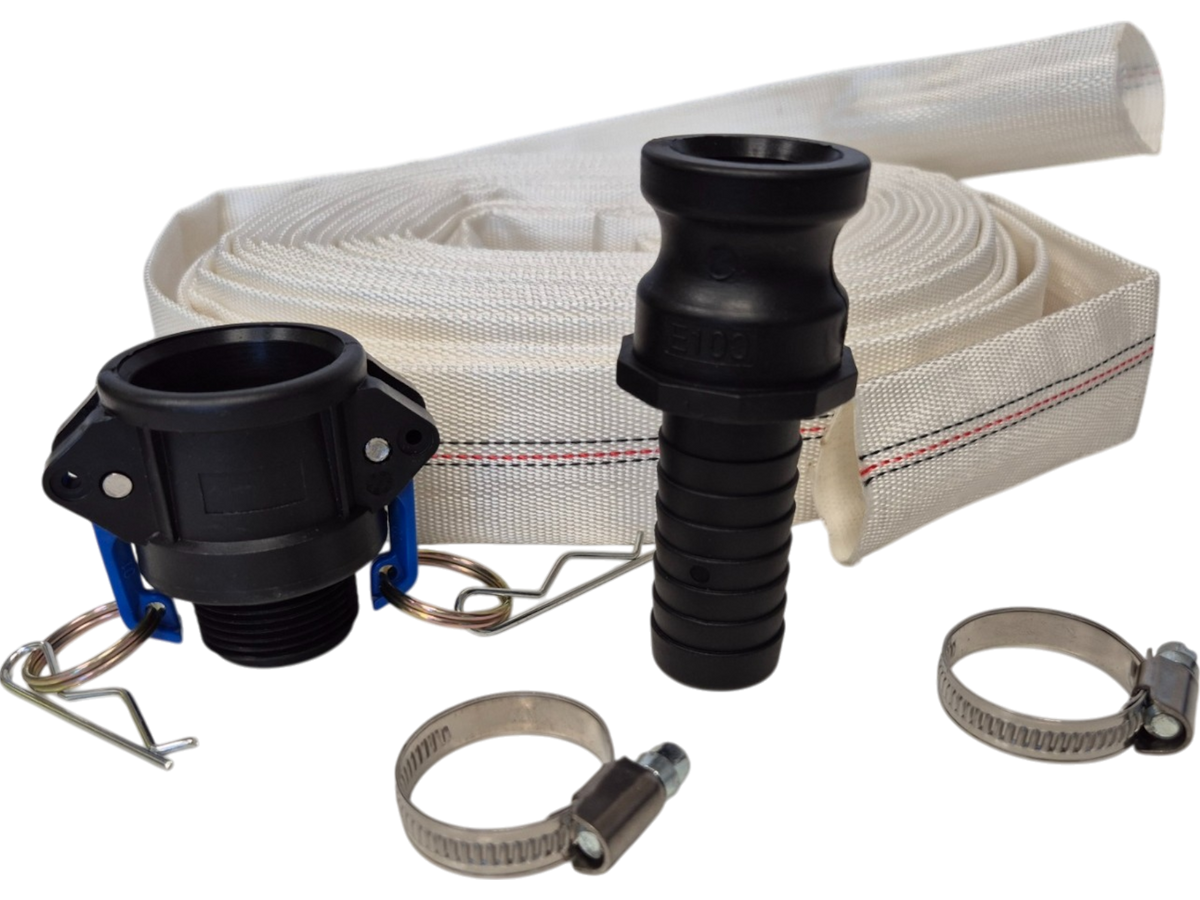 White Lined Layflat Hose Kit – Camlock Type B + E