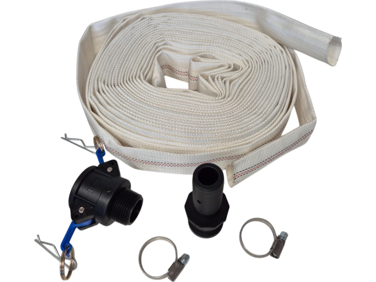 White Lined Layflat Hose Kit – Camlock Type B + E