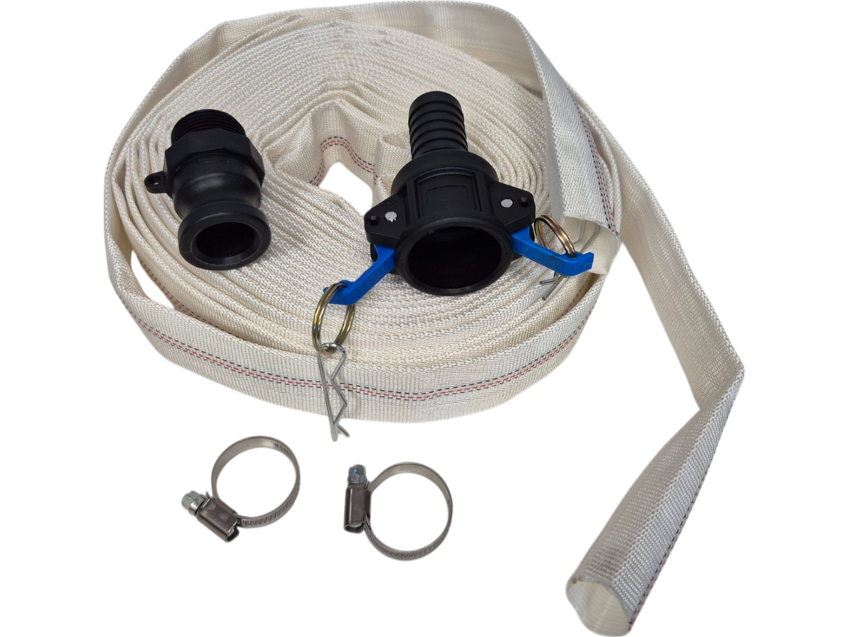 White Lined Layflat Hose Kit – Camlock Type C + F