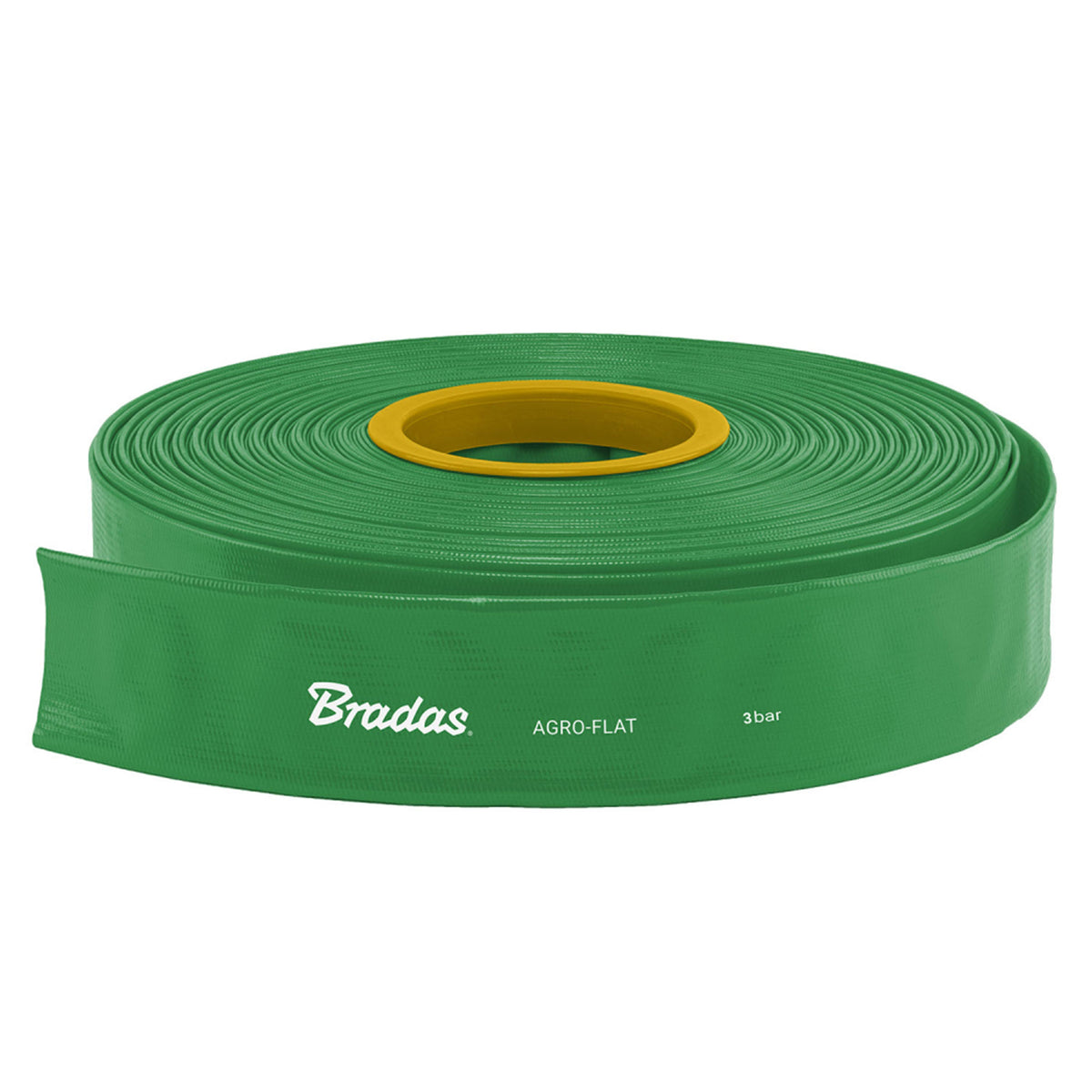 Green PVC Layflat Discharge Hose – 1″, 50m, Pack Options