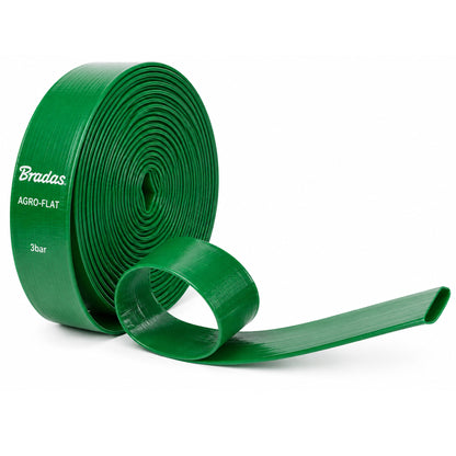 Green PVC Layflat Discharge Hose – 1¼″, 100m, Pack Options