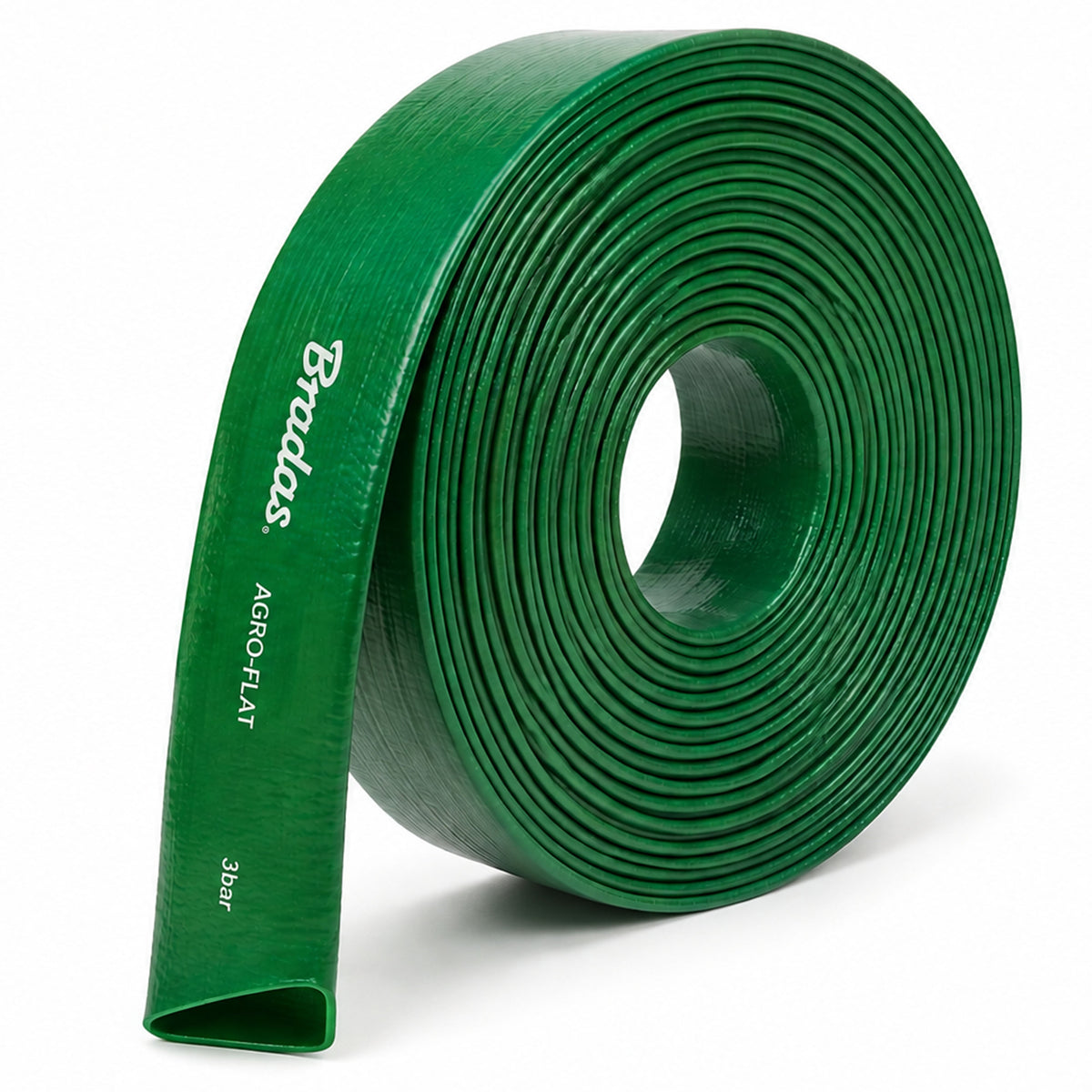 Green PVC Layflat Discharge Hose – 1″, 50m, Pack Options