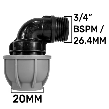 IBC 2" S60X6 Extender Adaptor with MDPE Elbow 20mm
