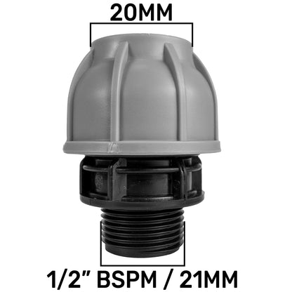 20mm MDPE Wall Kit – Lever Valve & 20mm MDPE Straight