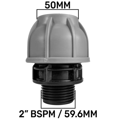 50mm MDPE Pipe Straight Compression Fittings