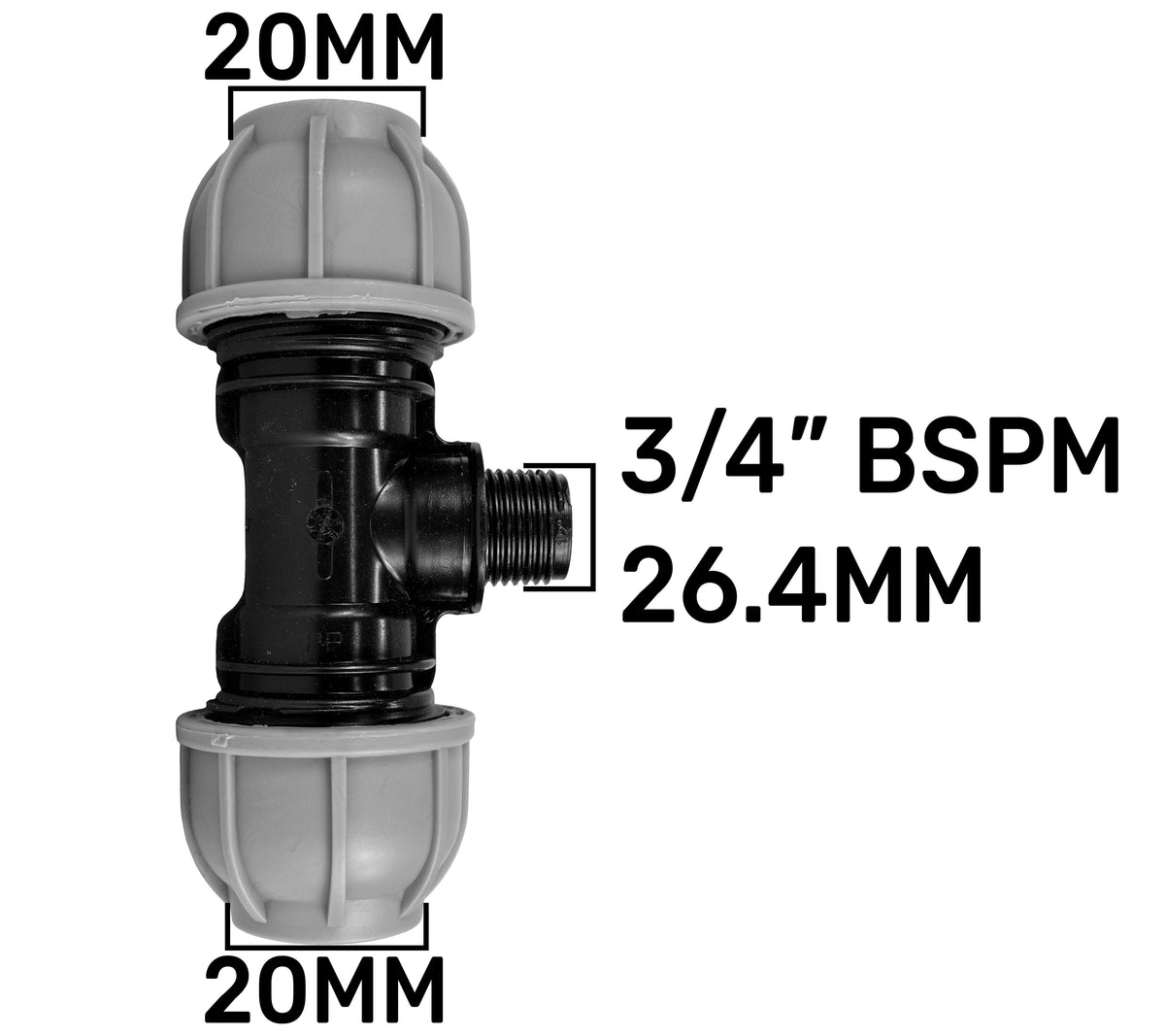 20mm MDPE 4-Way Manifold Kit – Tee Inlet