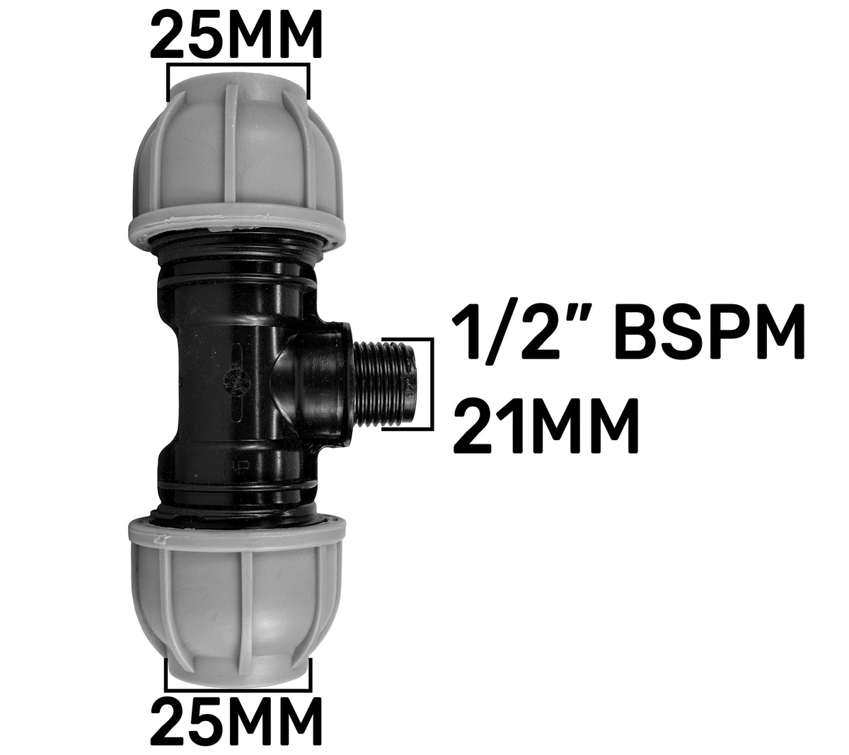 20mm MDPE Wall Kit – Lever Valve & 25mm MDPE Tee