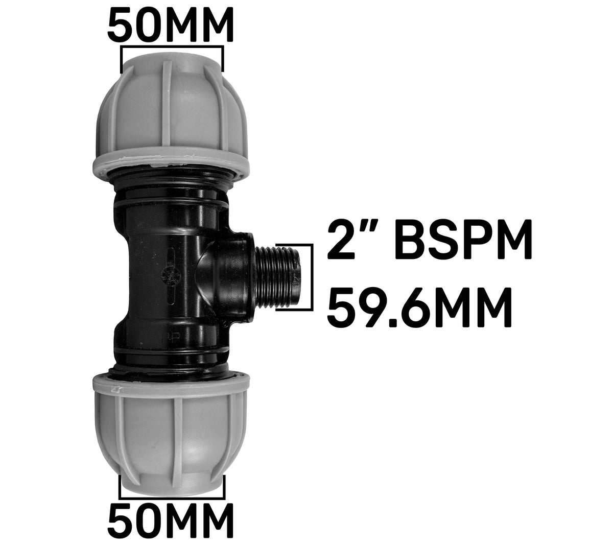 IBC S60X6 Adapter with 50mm MDPE Compression Tee